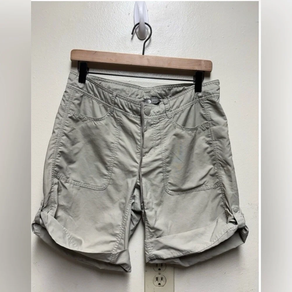 The North Face Horizon 2.0 Roll Up Short Womens 6 Beige Hiking Outdoors Nylon